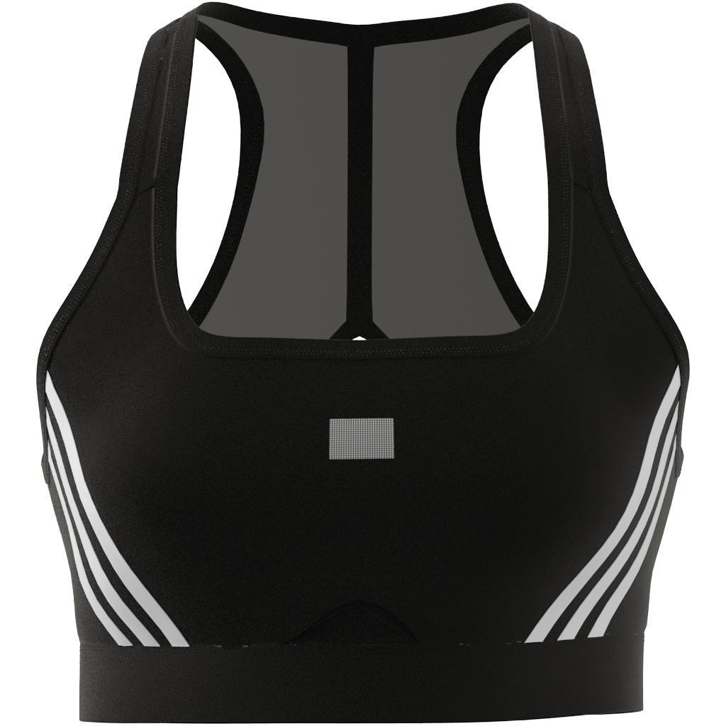 Powerreact Training Medium-Support 3-Stripes Bra, Black, A901_ONE, large image number 6