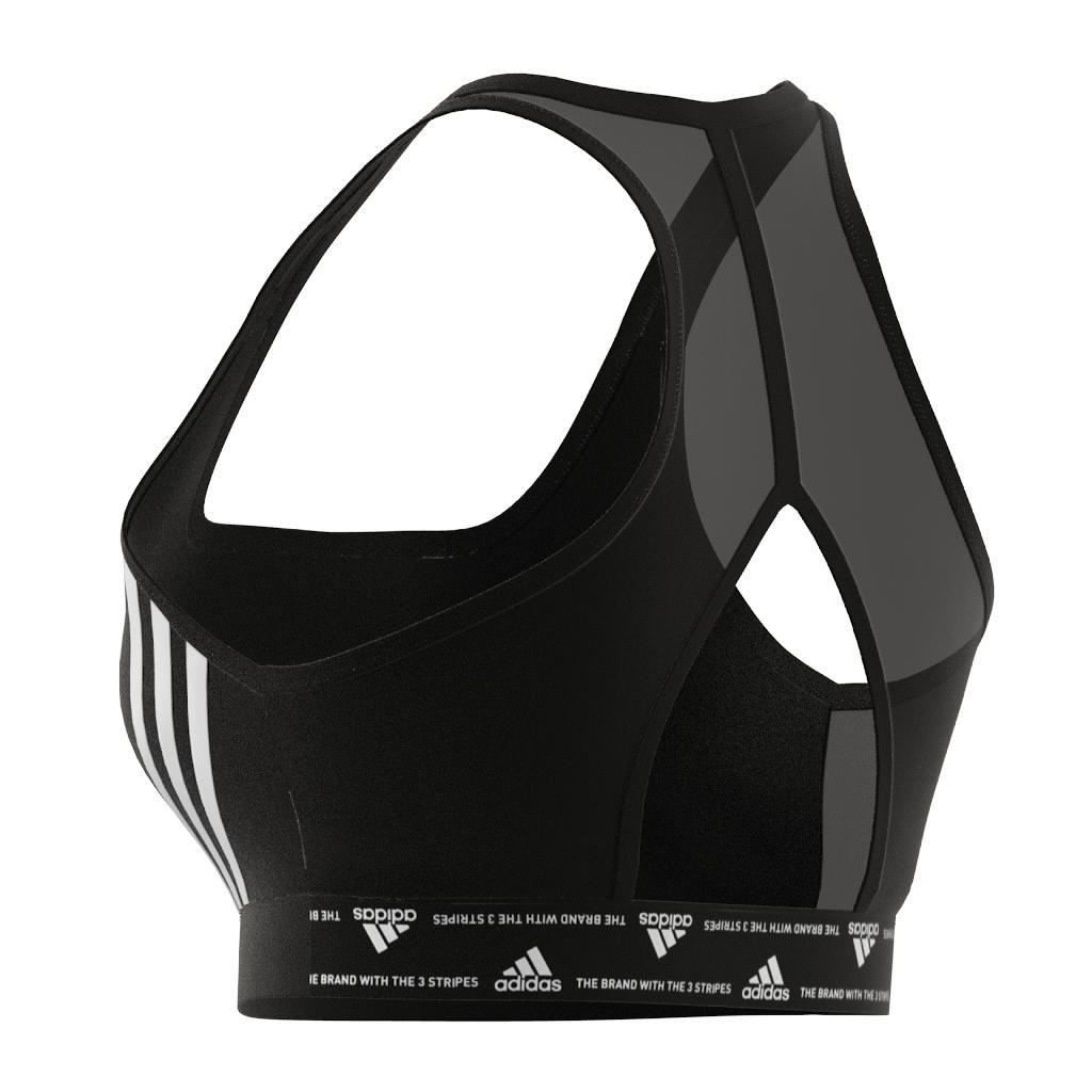 Powerreact Training Medium-Support 3-Stripes Bra, Black, , large image number 9