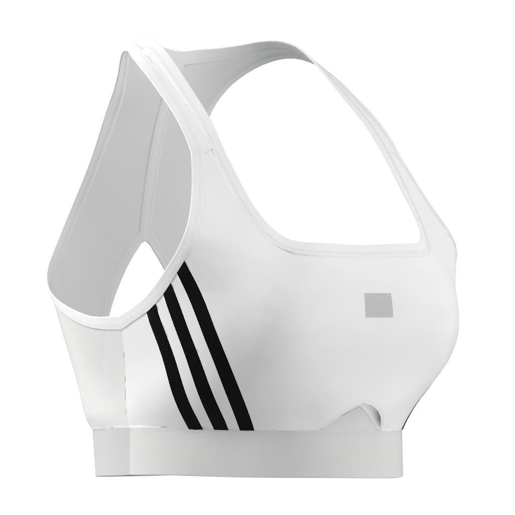 Powerreact Training Medium-Support 3-Stripes Bra, White, , large image number 3