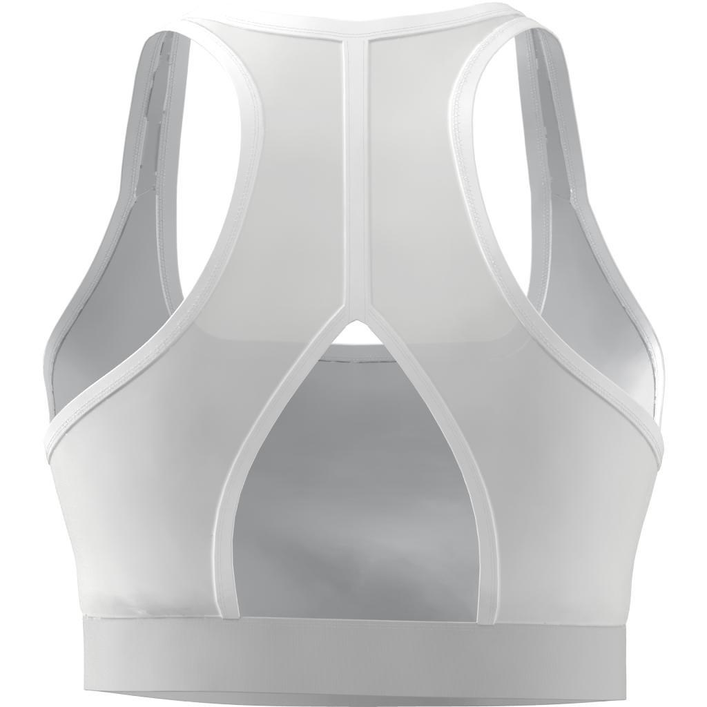 Powerreact Training Medium-Support 3-Stripes Bra, White, , large image number 6