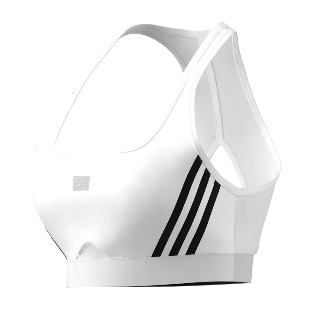Powerreact Training Medium-Support 3-Stripes Bra, White, , large image number 7