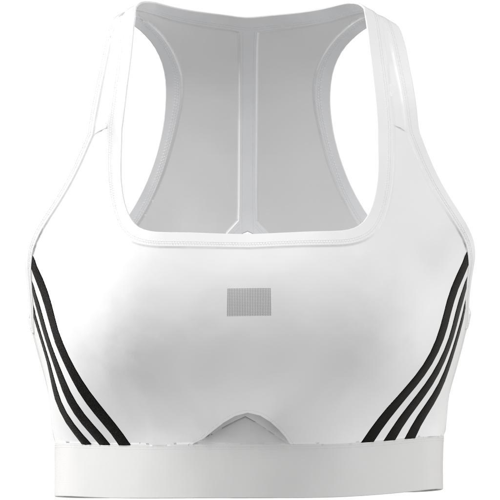 Powerreact Training Medium-Support 3-Stripes Bra, White, , large image number 9