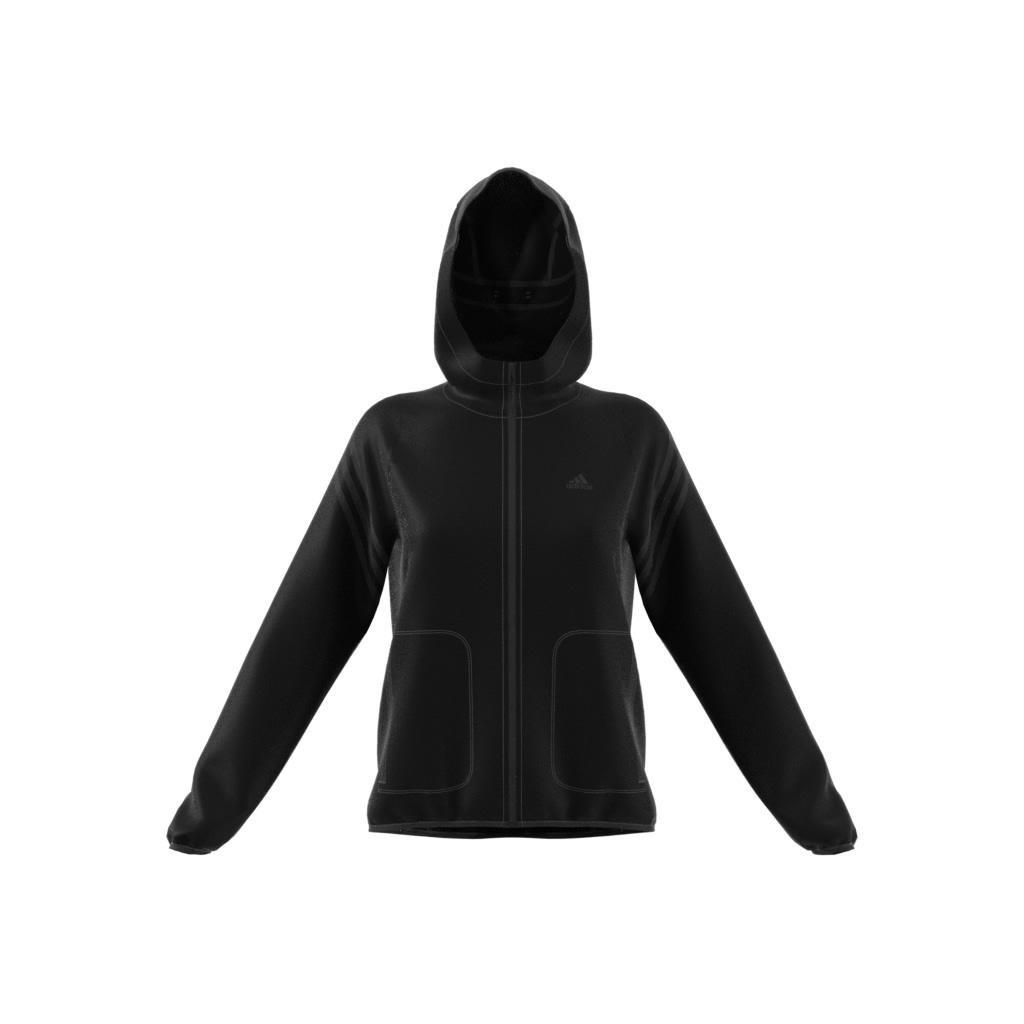 Run Icons 3-Stripes Hooded Running Windbreaker, Black, A901_ONE, large image number 2