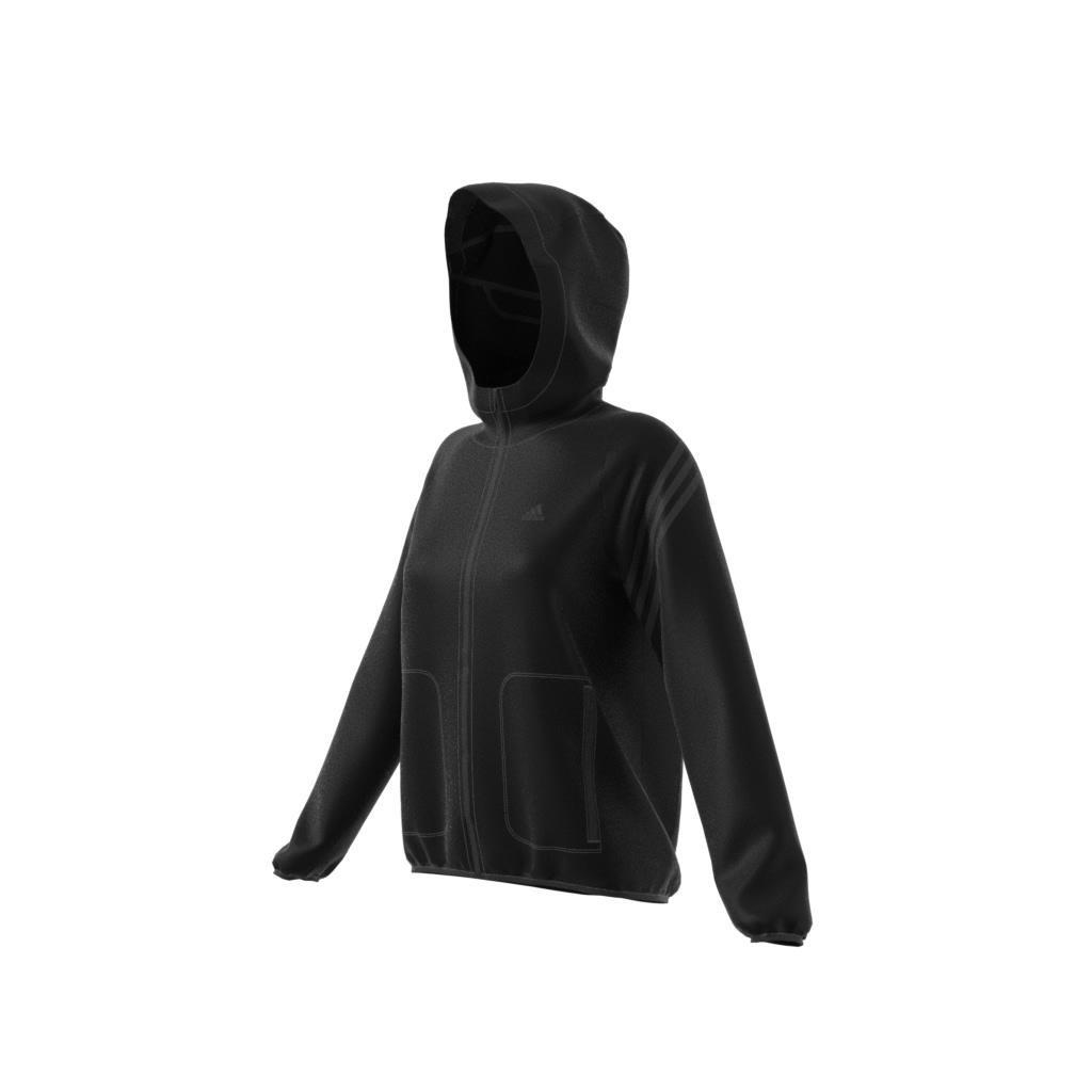 Run Icons 3-Stripes Hooded Running Windbreaker, Black, A901_ONE, large image number 6