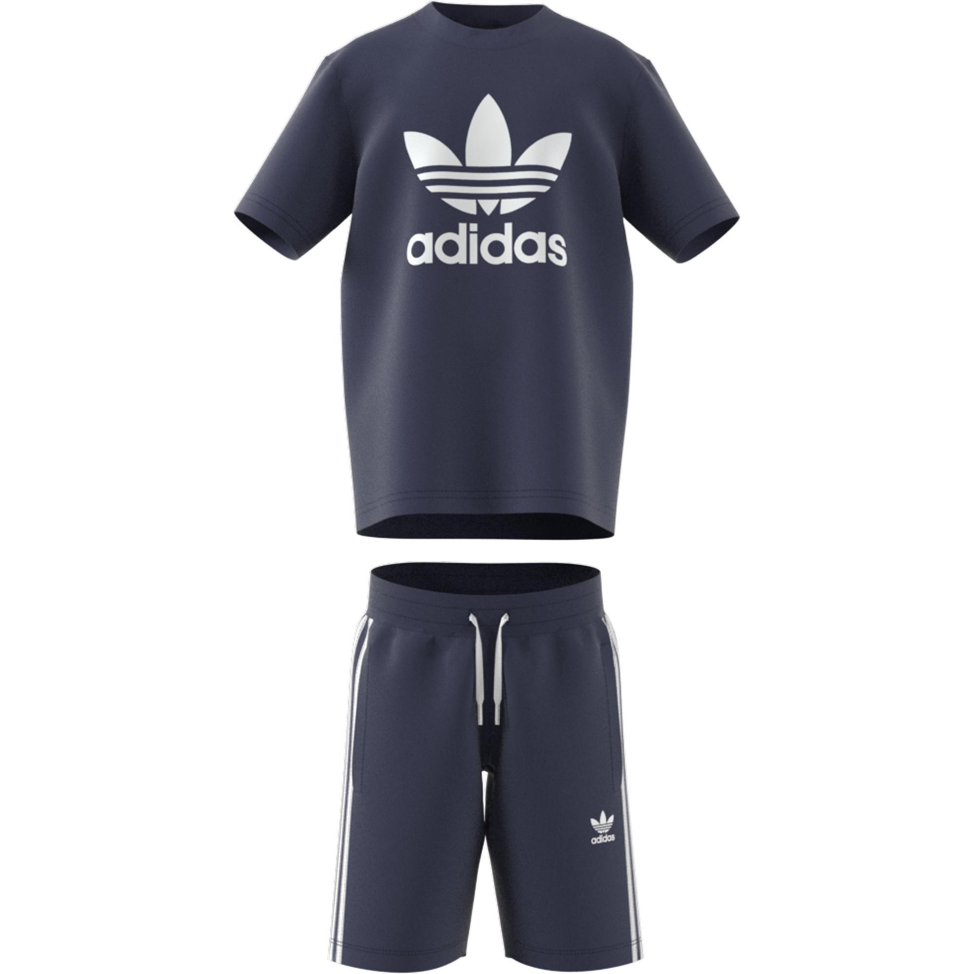 Unisex Kids Adicolor Shorts And T-Shirt Set, Blue, A901_ONE, large image number 0