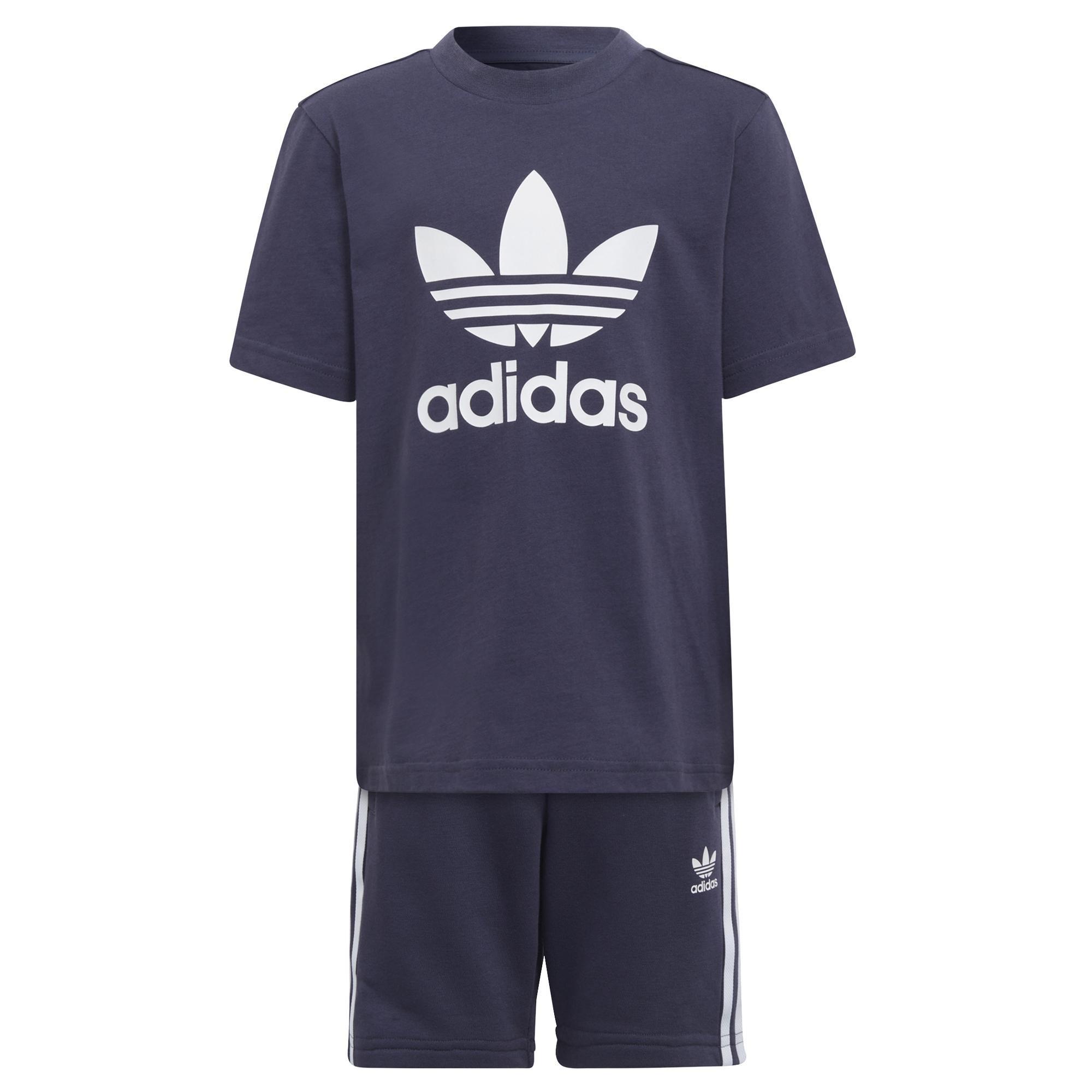 Unisex Kids Adicolor Shorts And T-Shirt Set, Blue, A901_ONE, large image number 3