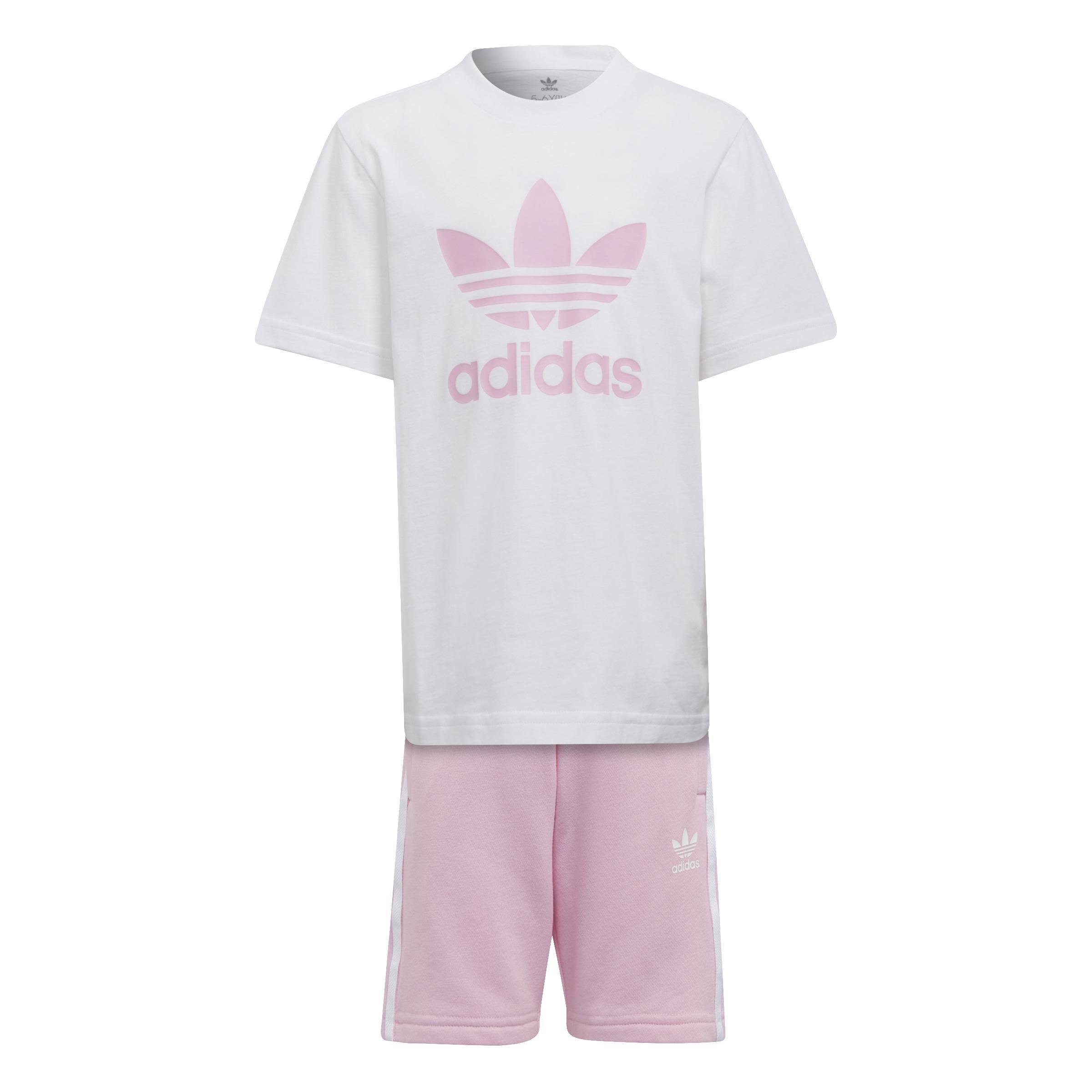 Unisex Kids Adicolor Shorts And T-Shirt Set, White, A901_ONE, large image number 0