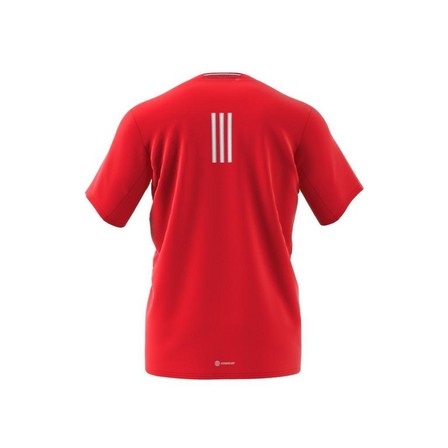 Men Designed 4 Running T-Shirt, Red, A901_ONE, large image number 2