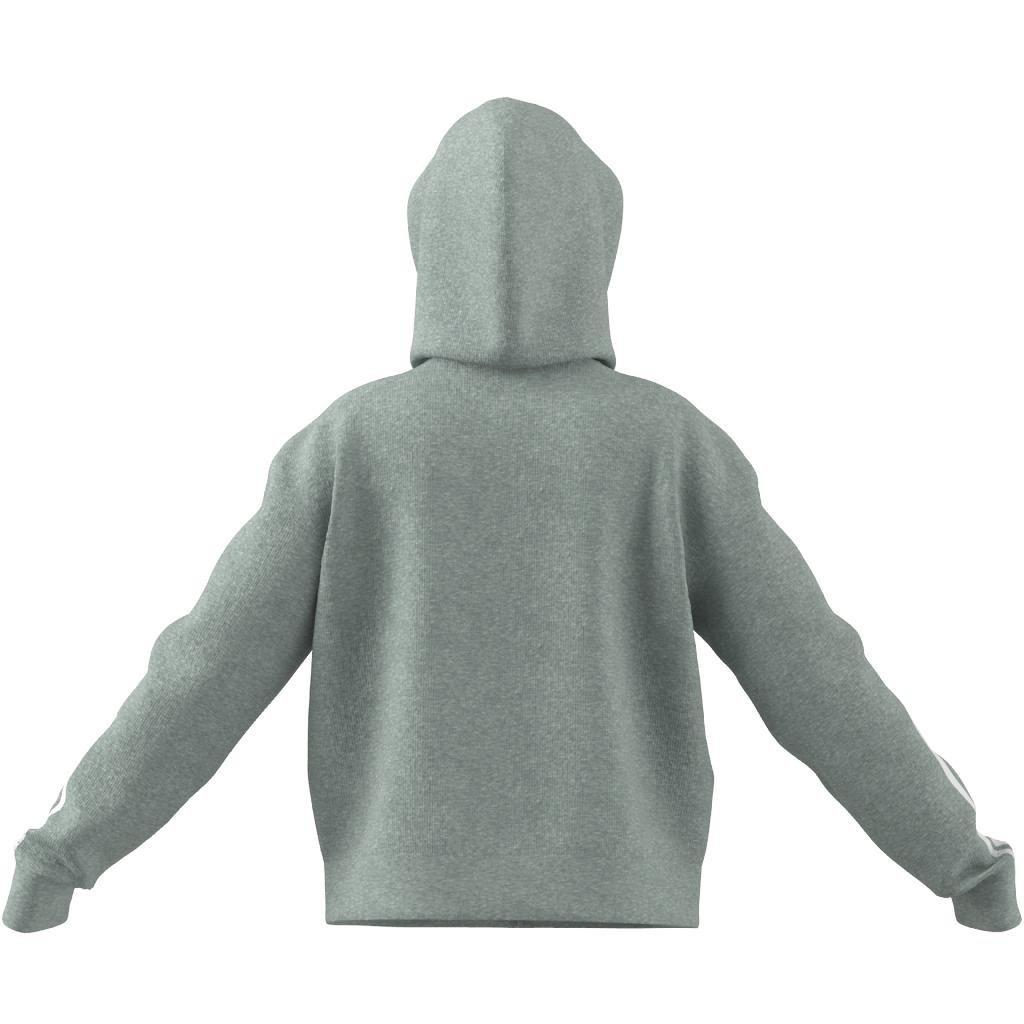 Essentials Loose-Cut 3-Stripes Full-Zip Hoodie, Grey, A901_ONE, large image number 6