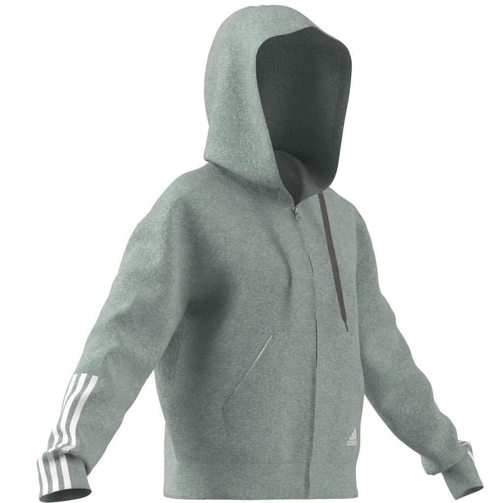 Essentials Loose-Cut 3-Stripes Full-Zip Hoodie, Grey, A901_ONE, large image number 10