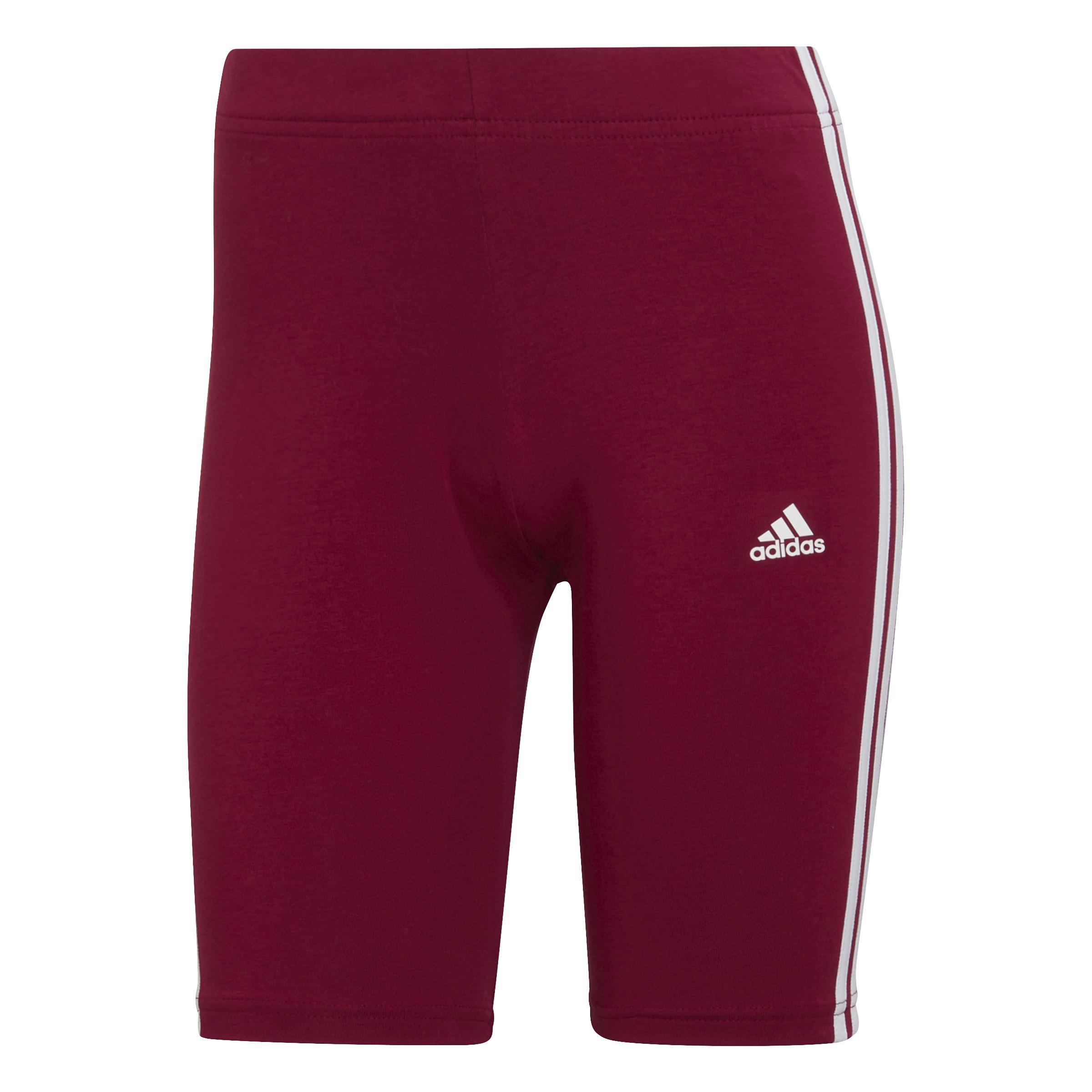 Essentials 3-Stripes Bike Shorts, Red, A901_ONE, large image number 2