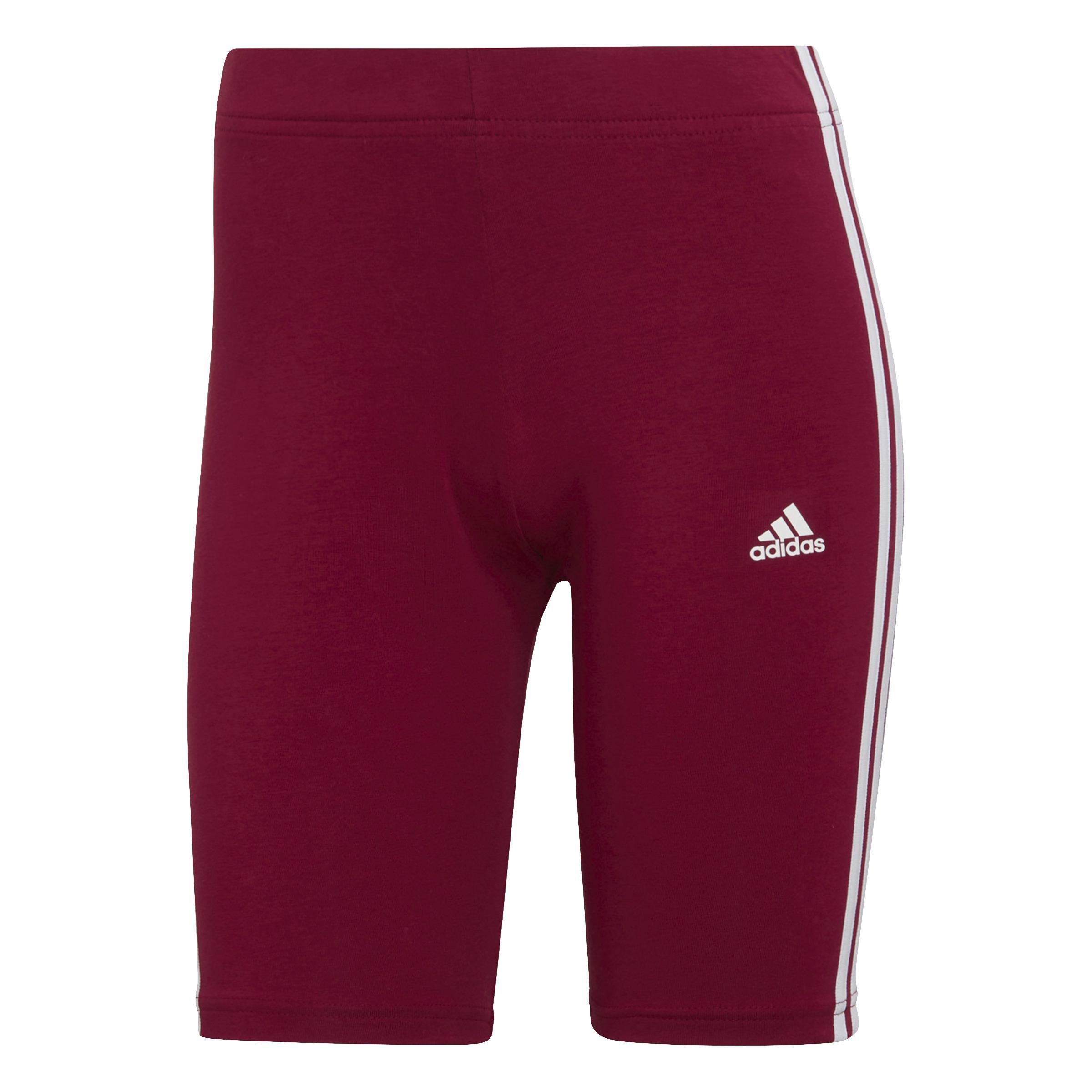 Essentials 3-Stripes Bike Shorts, Red, A901_ONE, large image number 3