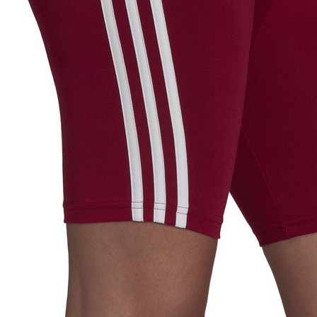 Women Essentials 3-Stripes Bike Shorts, Red, A901_ONE, large image number 6