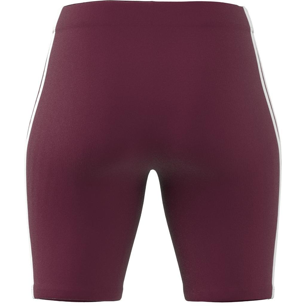 Essentials 3-Stripes Bike Shorts, Red, A901_ONE, large image number 7