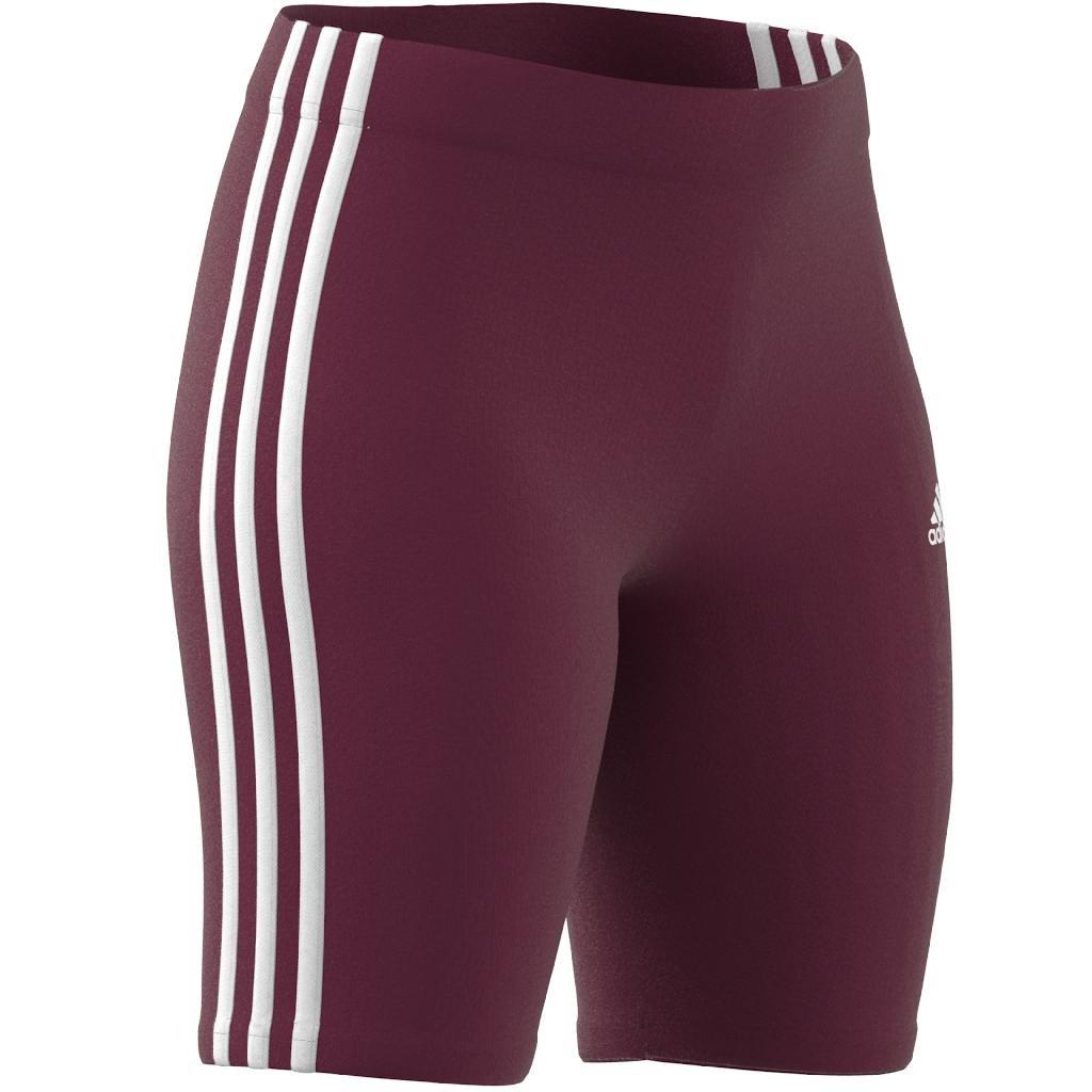 Essentials 3-Stripes Bike Shorts, Red, A901_ONE, large image number 8