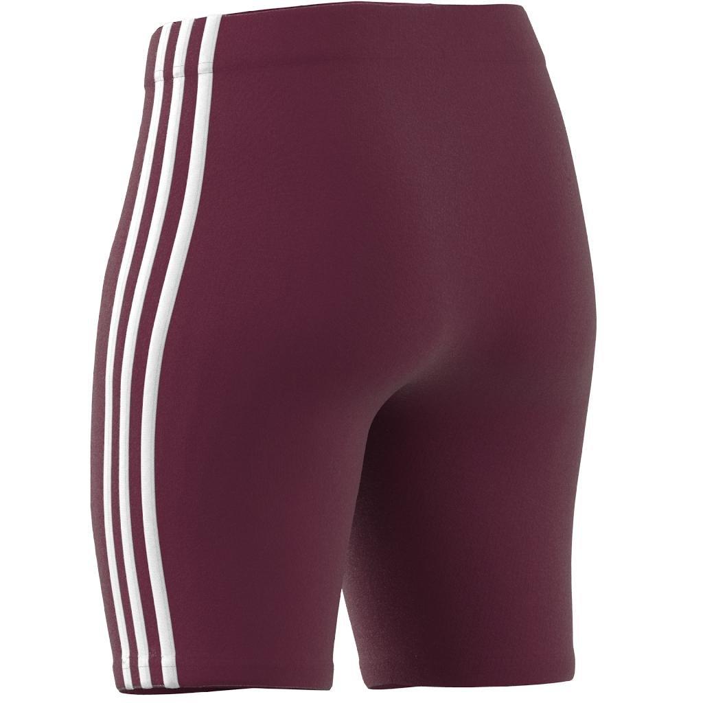 Essentials 3-Stripes Bike Shorts, Red, A901_ONE, large image number 9