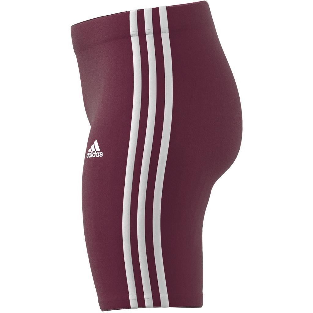 Essentials 3-Stripes Bike Shorts, Red, A901_ONE, large image number 10