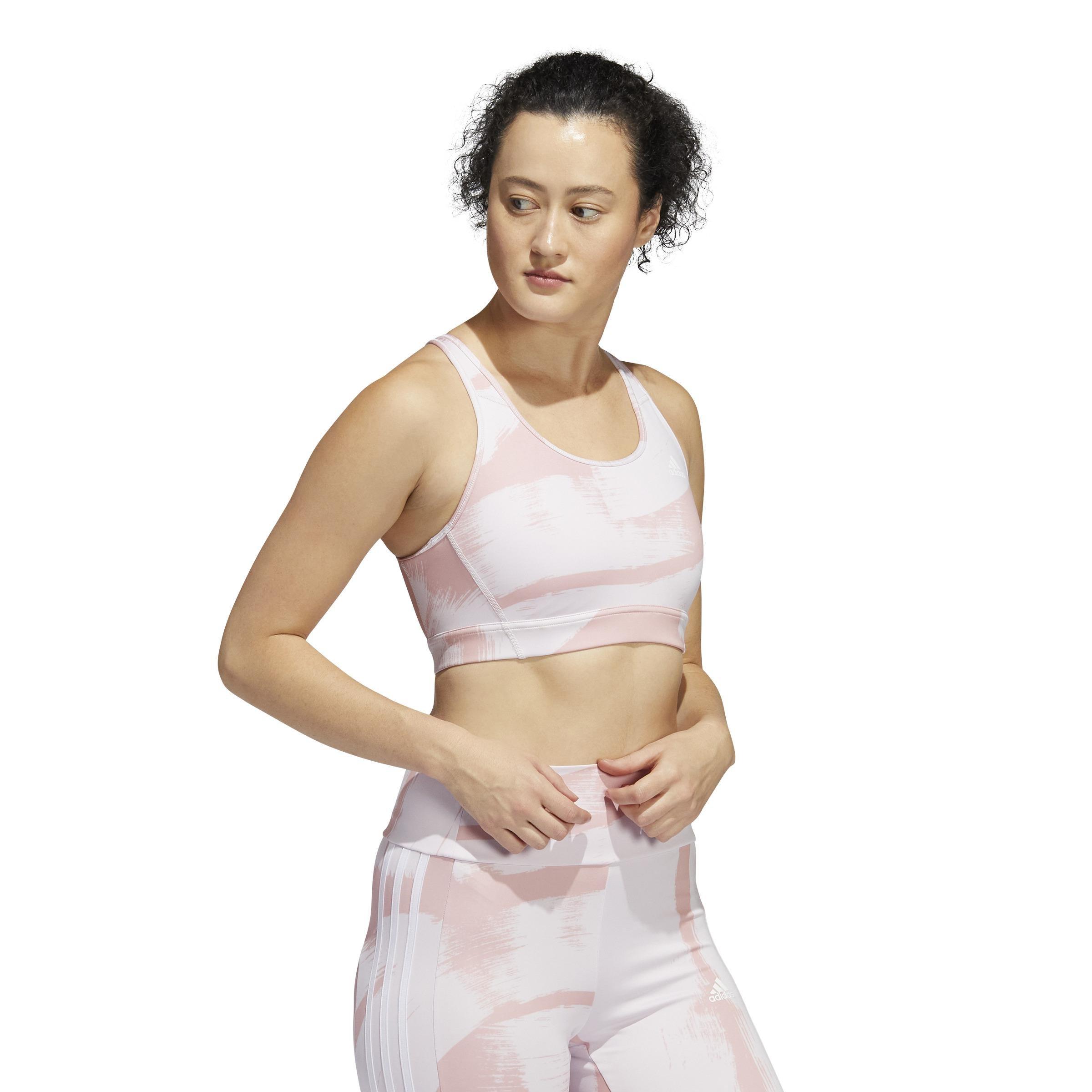 adidas Running Medium Support Print Bra - Pink