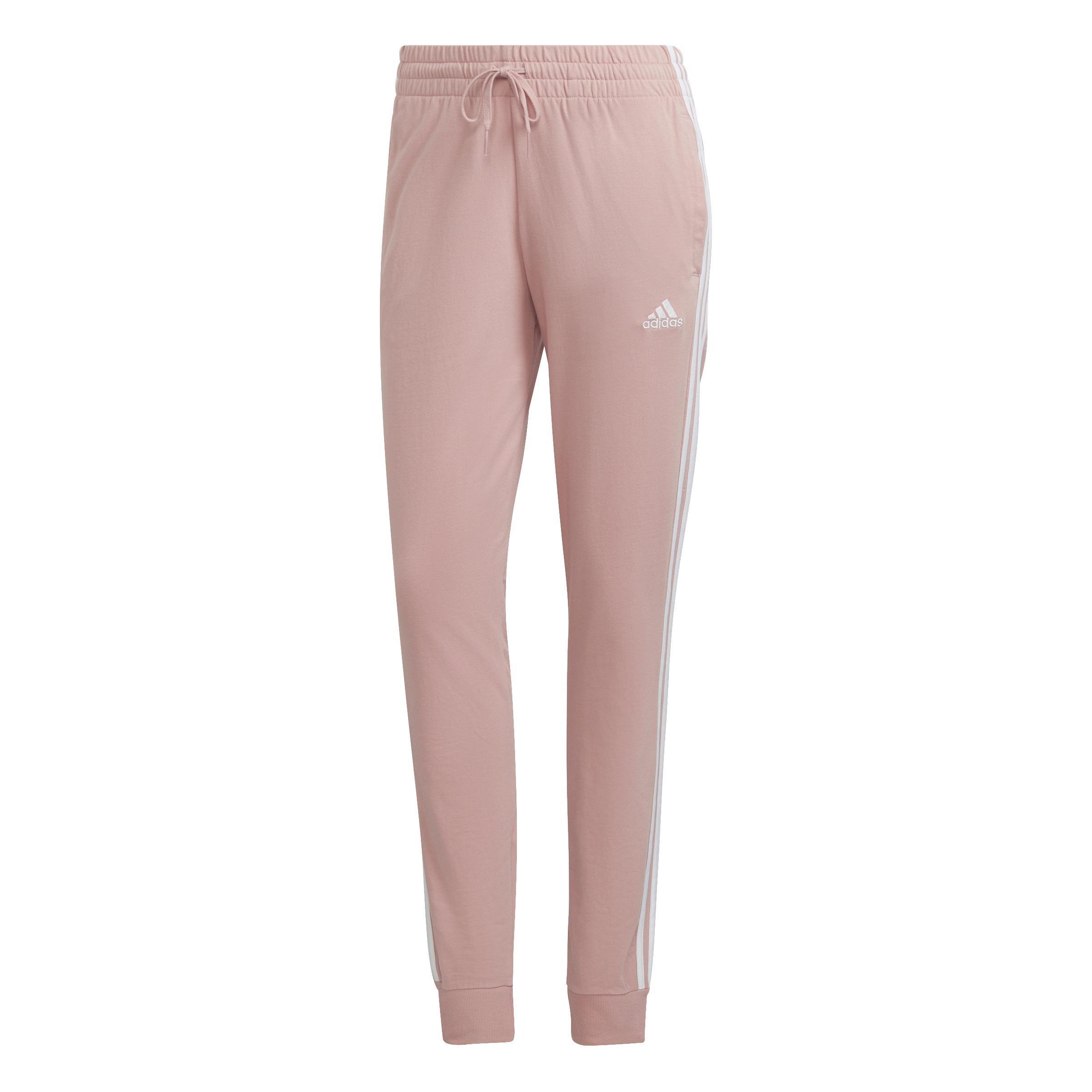 Essentials Single Jersey 3-Stripes Joggers, Pink, , large image number 1