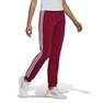 Women Primegreen Essentials Warm-Up Slim Tapered 3-Stripes Tracksuit Bottoms, Red, A901_ONE, thumbnail image number 0