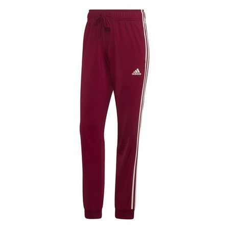 Women Primegreen Essentials Warm-Up Slim Tapered 3-Stripes Tracksuit Bottoms, Red, A901_ONE, large image number 1