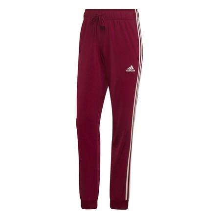 Women Primegreen Essentials Warm-Up Slim Tapered 3-Stripes Tracksuit Bottoms, Red, A901_ONE, large image number 2