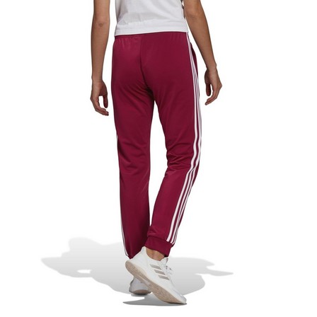 Women Primegreen Essentials Warm-Up Slim Tapered 3-Stripes Tracksuit Bottoms, Red, A901_ONE, large image number 3