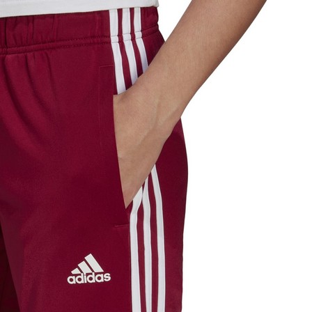Women Primegreen Essentials Warm-Up Slim Tapered 3-Stripes Tracksuit Bottoms, Red, A901_ONE, large image number 5