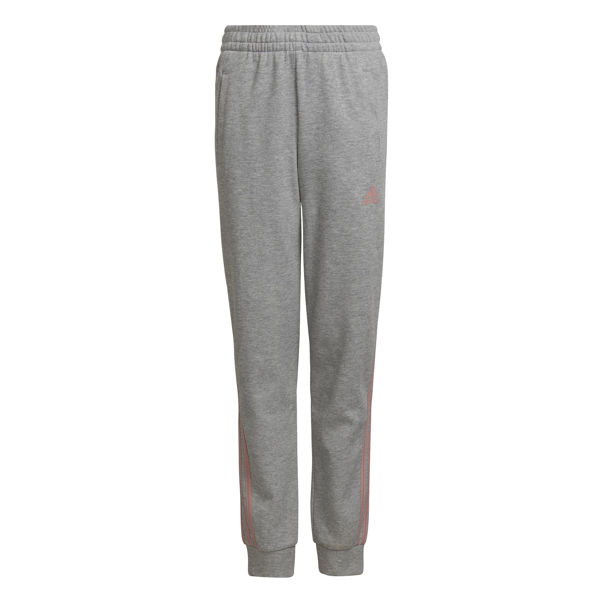 Kids 3-Stripes Tapered Leg Tracksuit Bottoms, Grey, , large image number 0