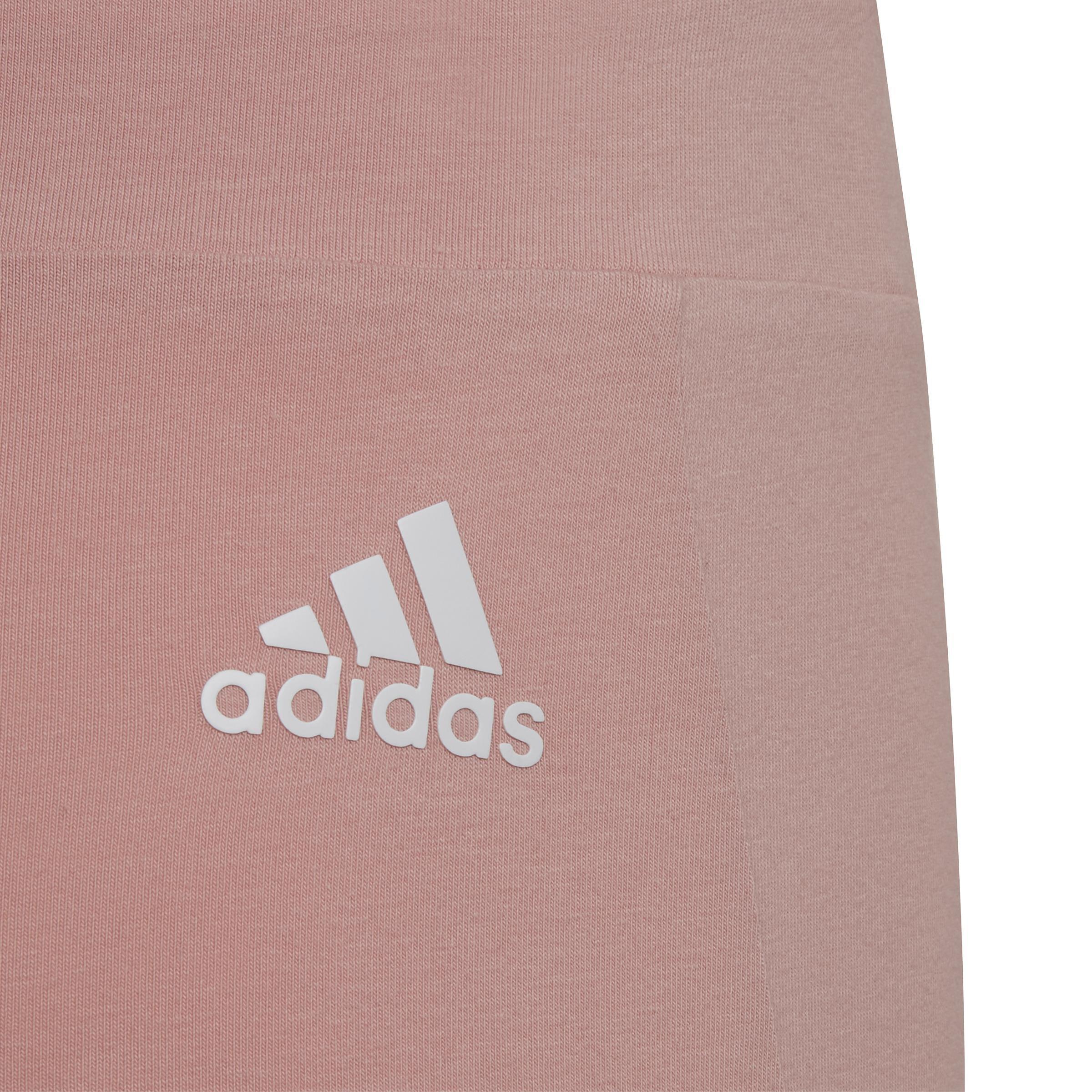 Kids Future Icons 3-Stripes Cotton Leggings, Pink, , large image number 4