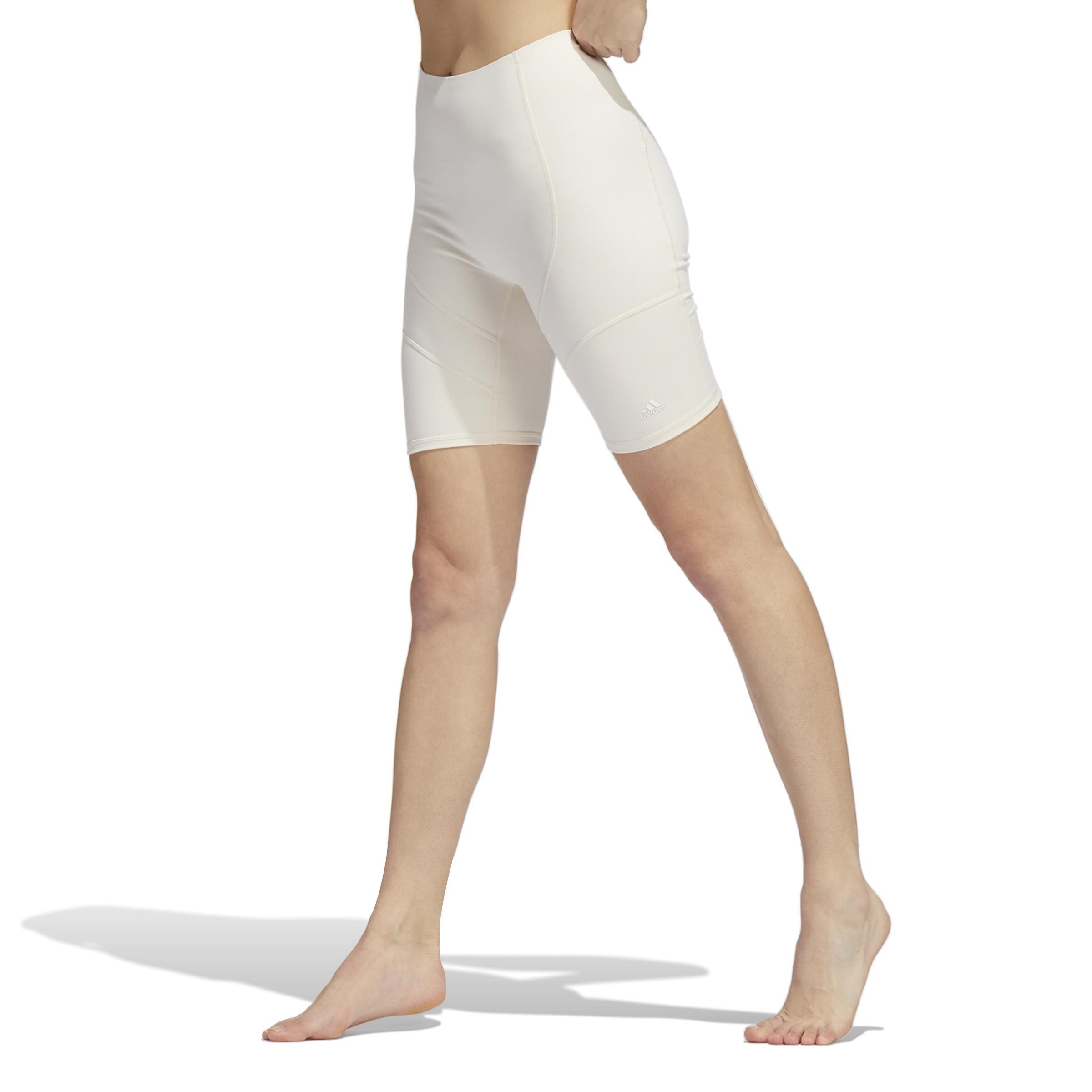 adidas Yoga Studio Pocket Short Tights, White, A901_ONE, large image number 11