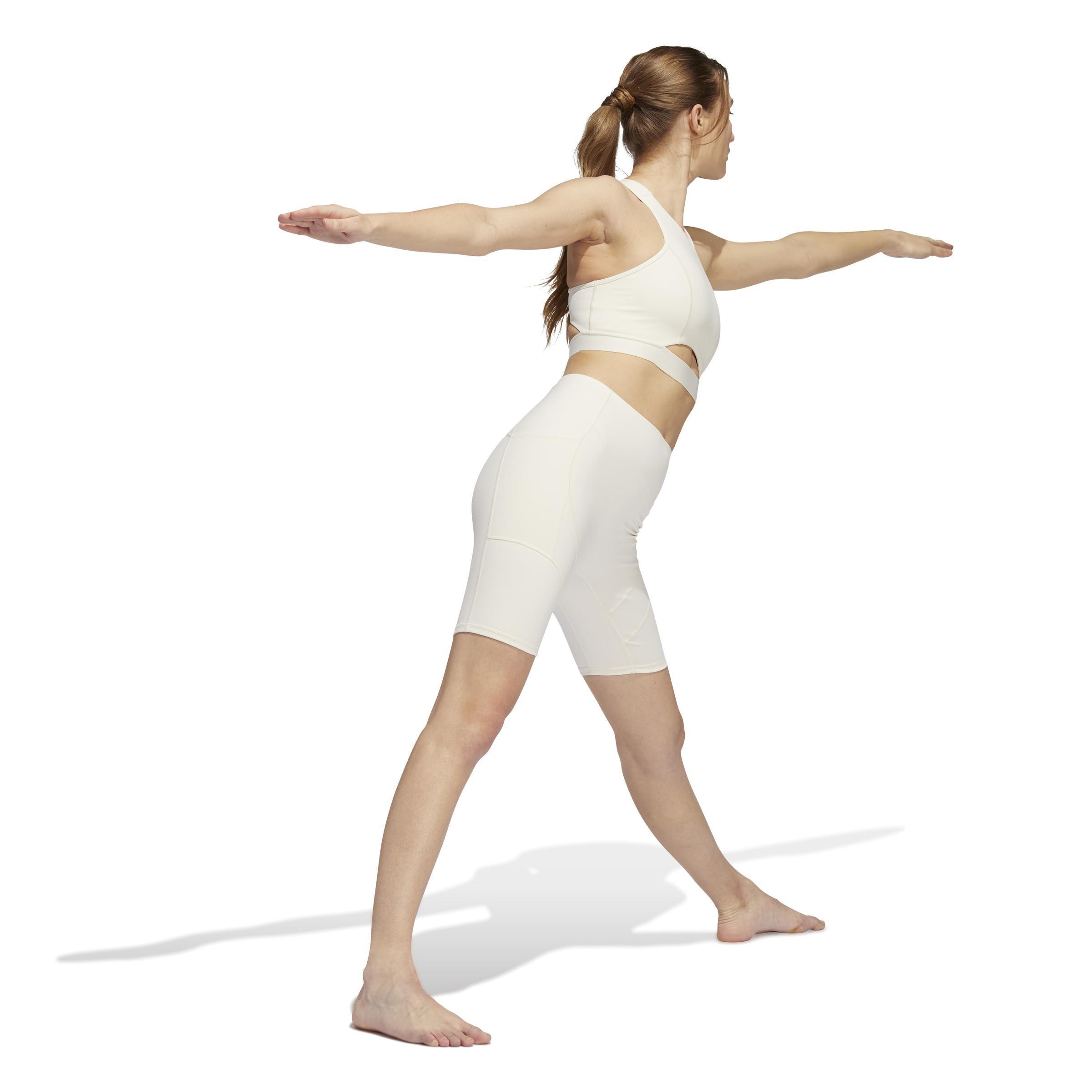 adidas Yoga Studio Pocket Short Tights, White, , large image number 12
