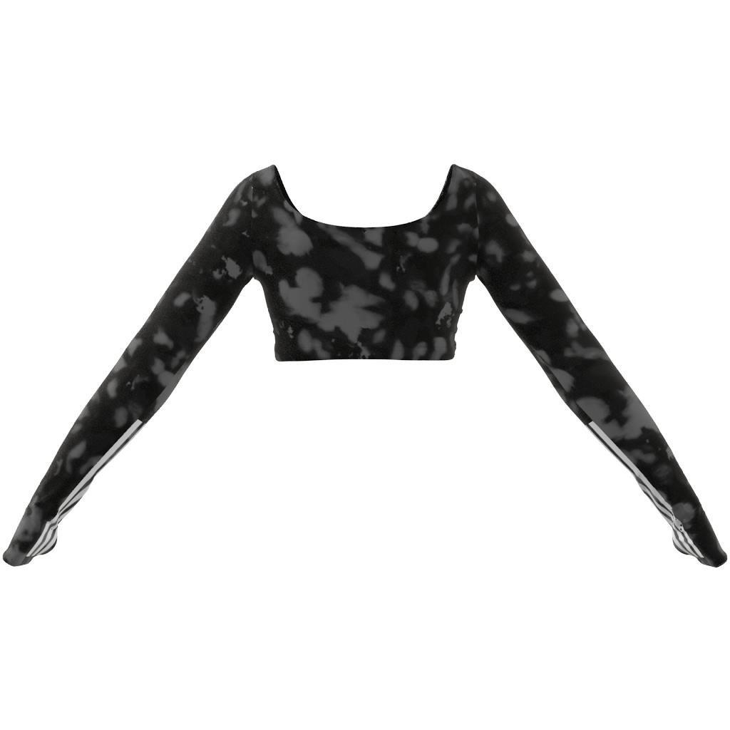 Hyperglam Cut 3-Stripes Long Sleeve Crop Top, Black, A901_ONE, large image number 4