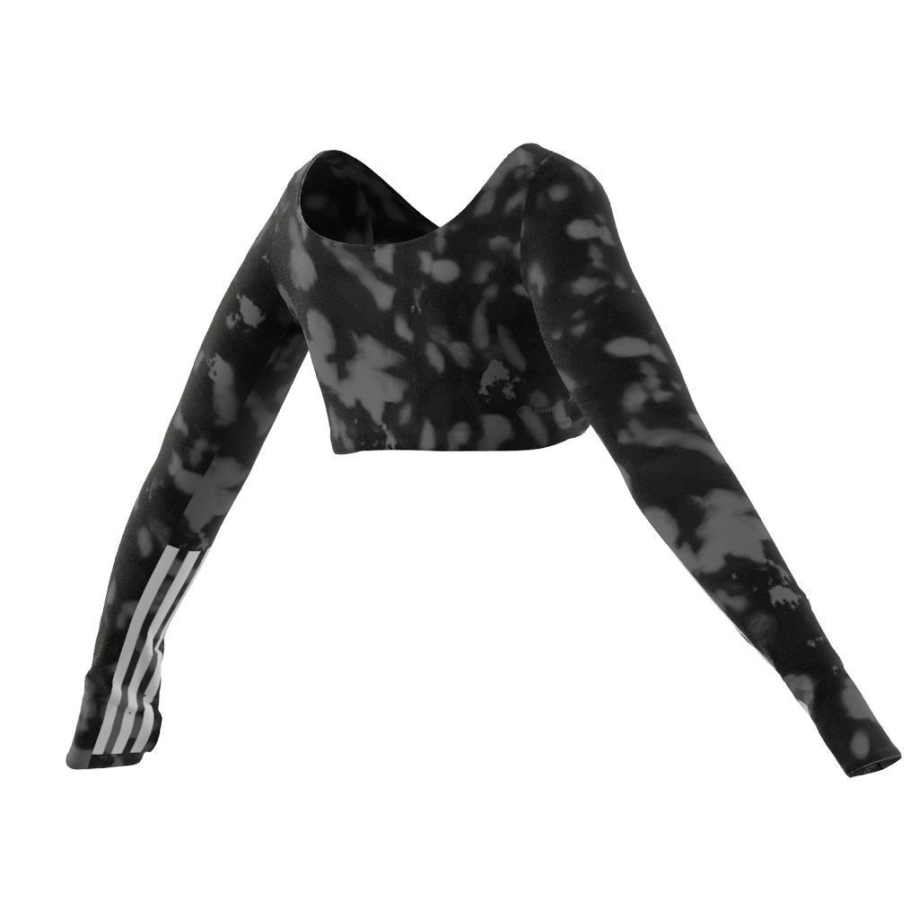 Hyperglam Cut 3-Stripes Long Sleeve Crop Top, Black, A901_ONE, large image number 5