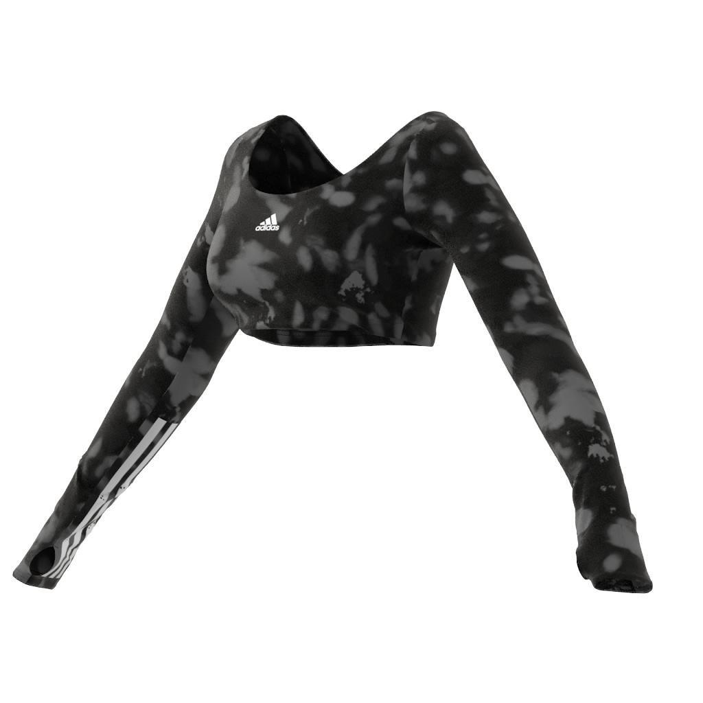 Hyperglam Cut 3-Stripes Long Sleeve Crop Top, Black, A901_ONE, large image number 6