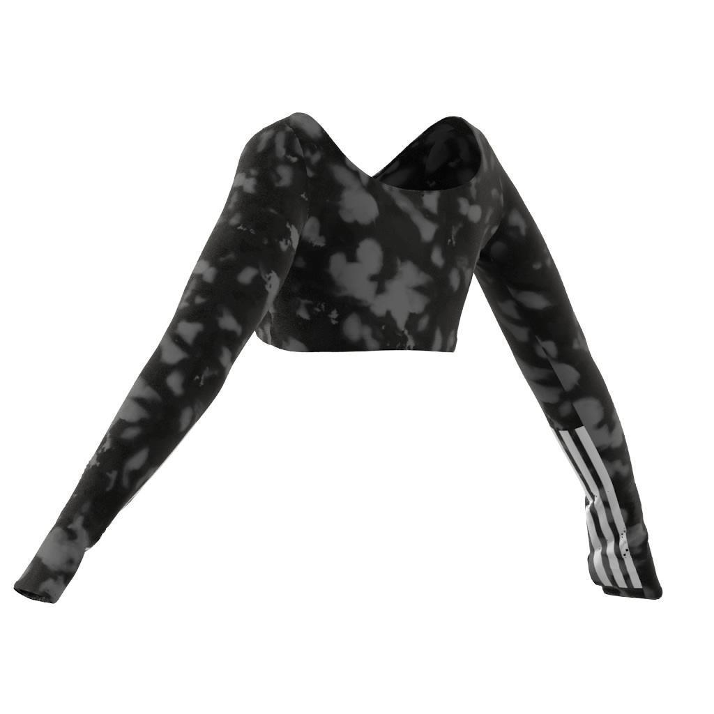 Hyperglam Cut 3-Stripes Long Sleeve Crop Top, Black, A901_ONE, large image number 7