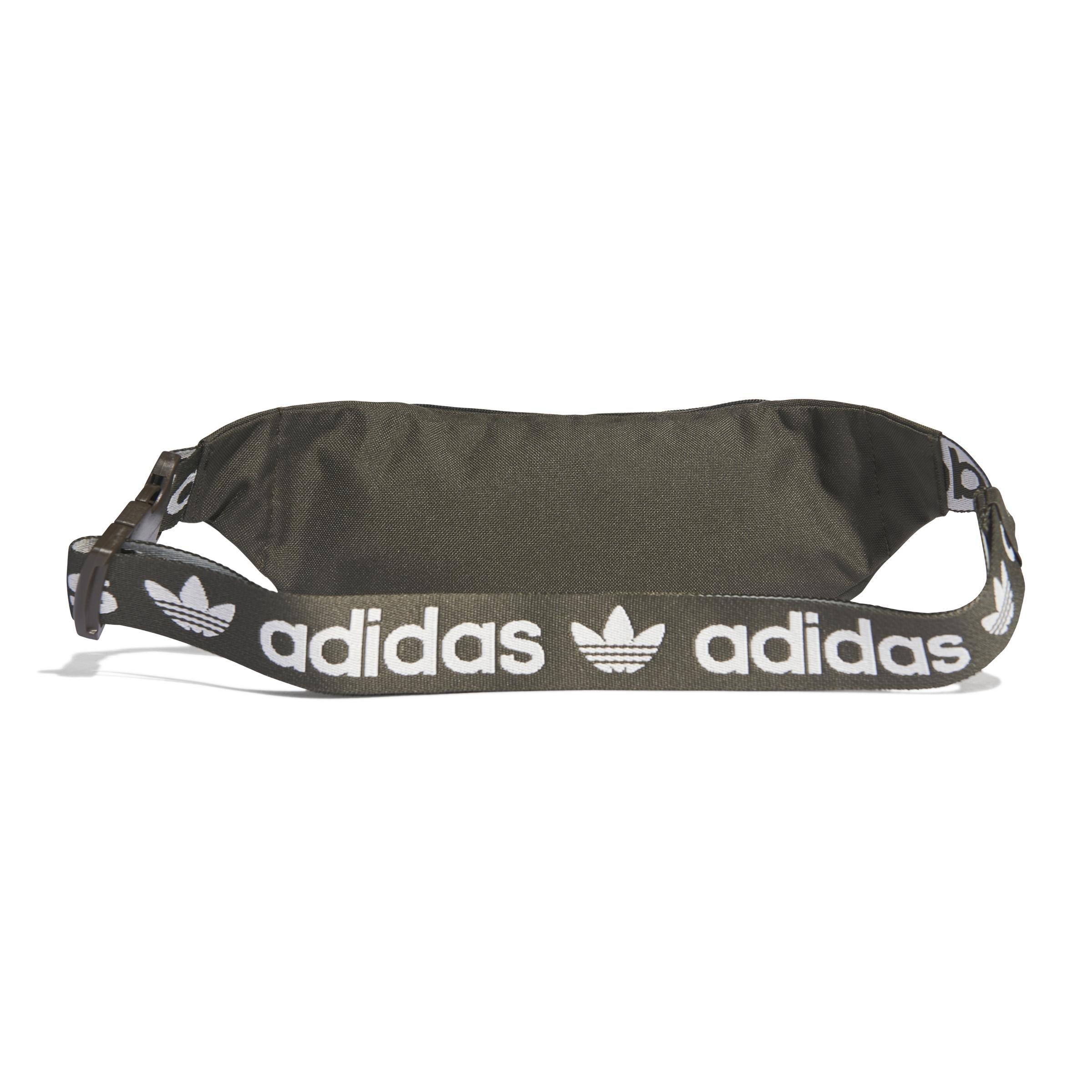 Unisex Adicolor Branded Webbing Waist Bag, Green, , large image number 3