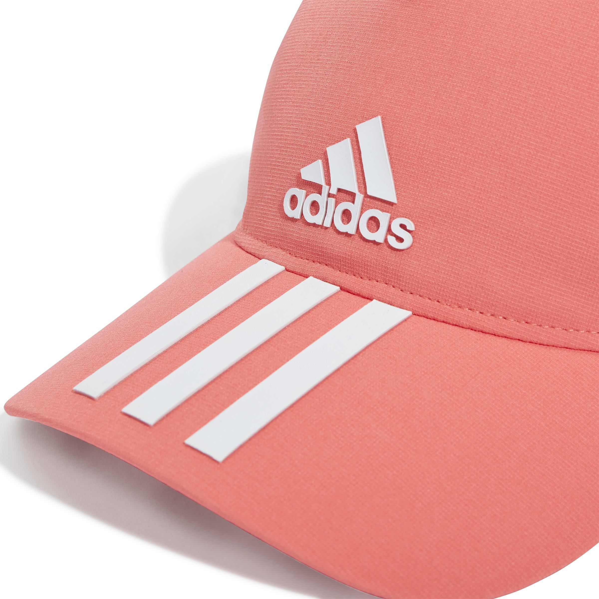 Unisex Aeroready 3-Stripes Baseball Cap, Pink, A901_ONE, medium
