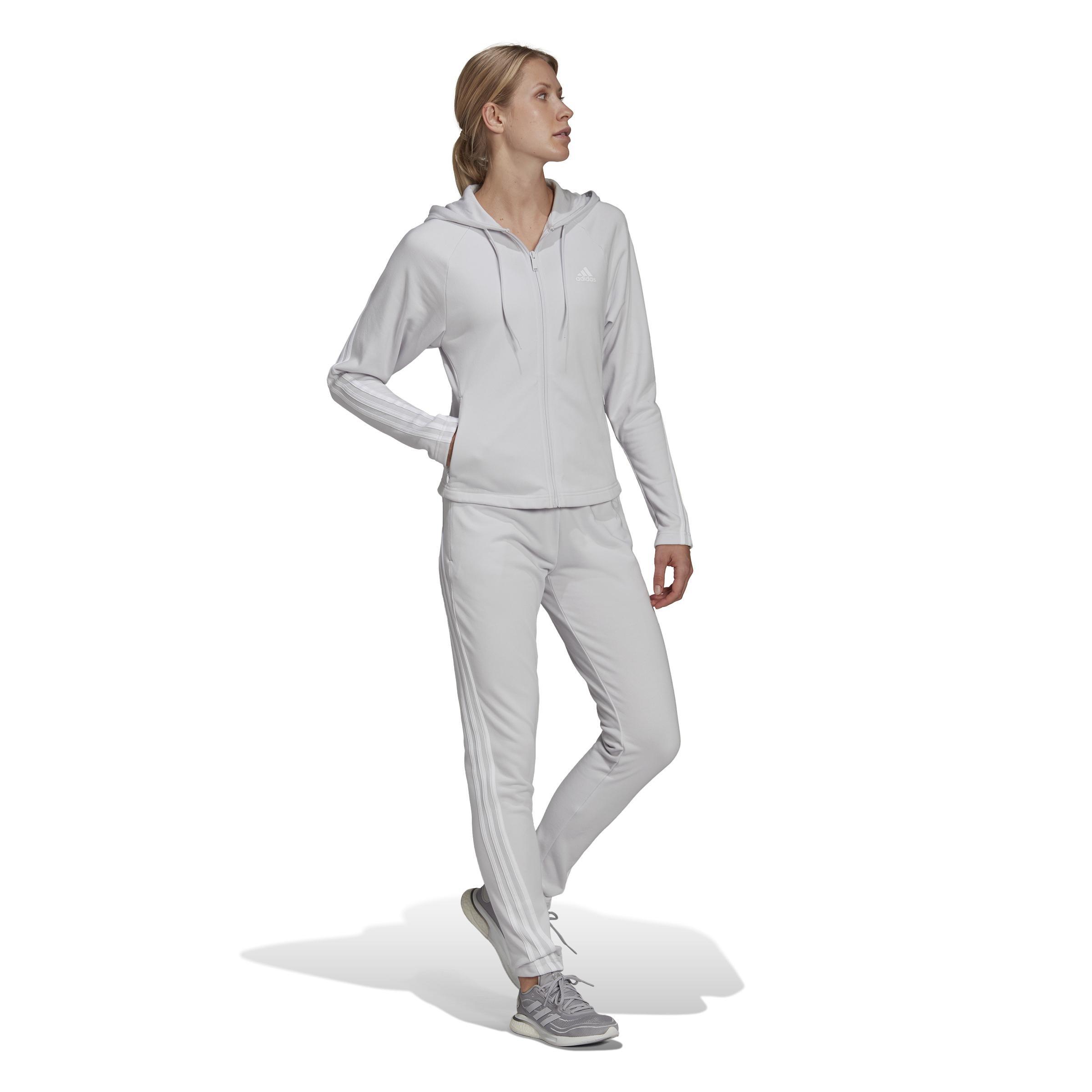 Adidas womens hot sale grey tracksuit