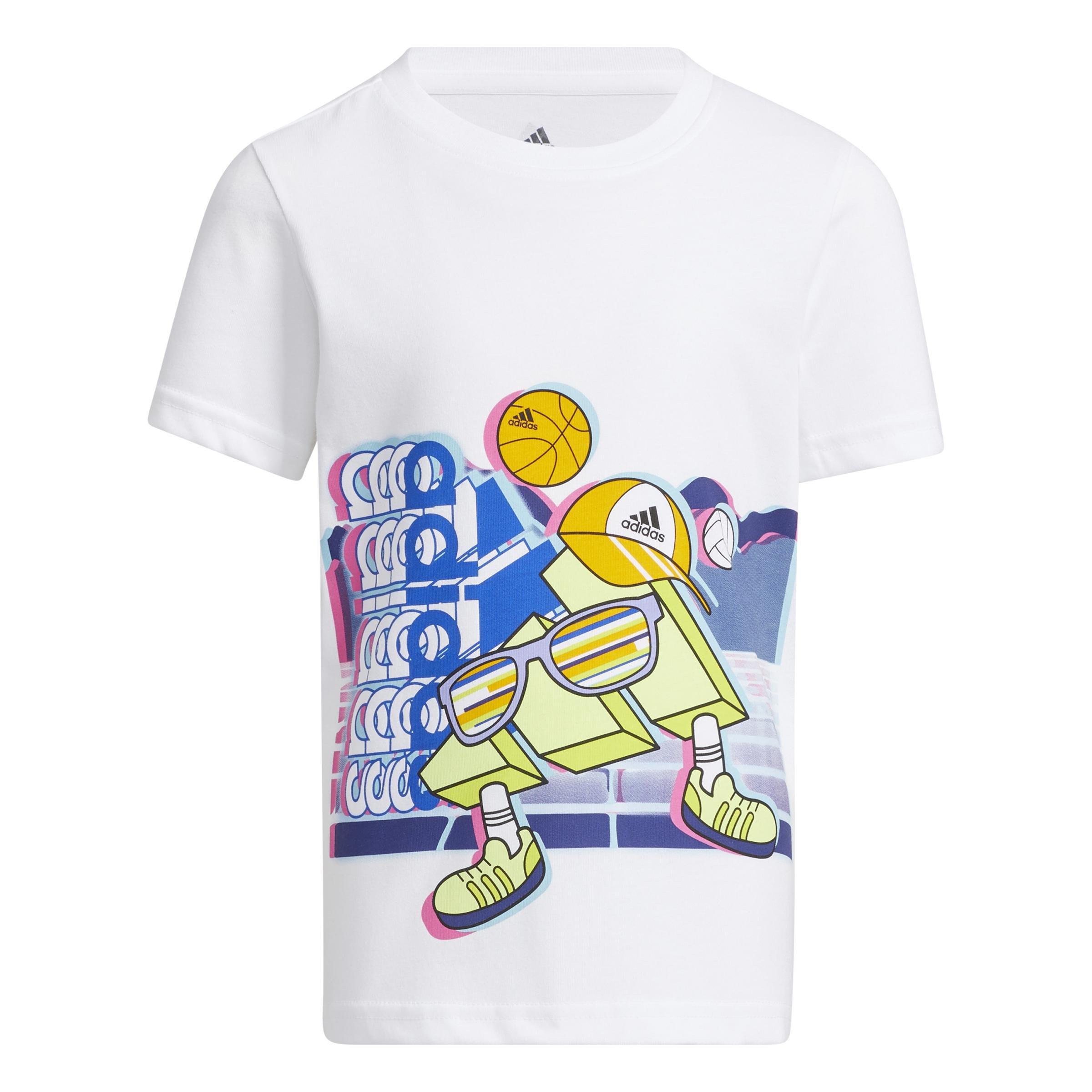 Kids Cotton Graphic T-Shirt, White, A901_ONE, large image number 1