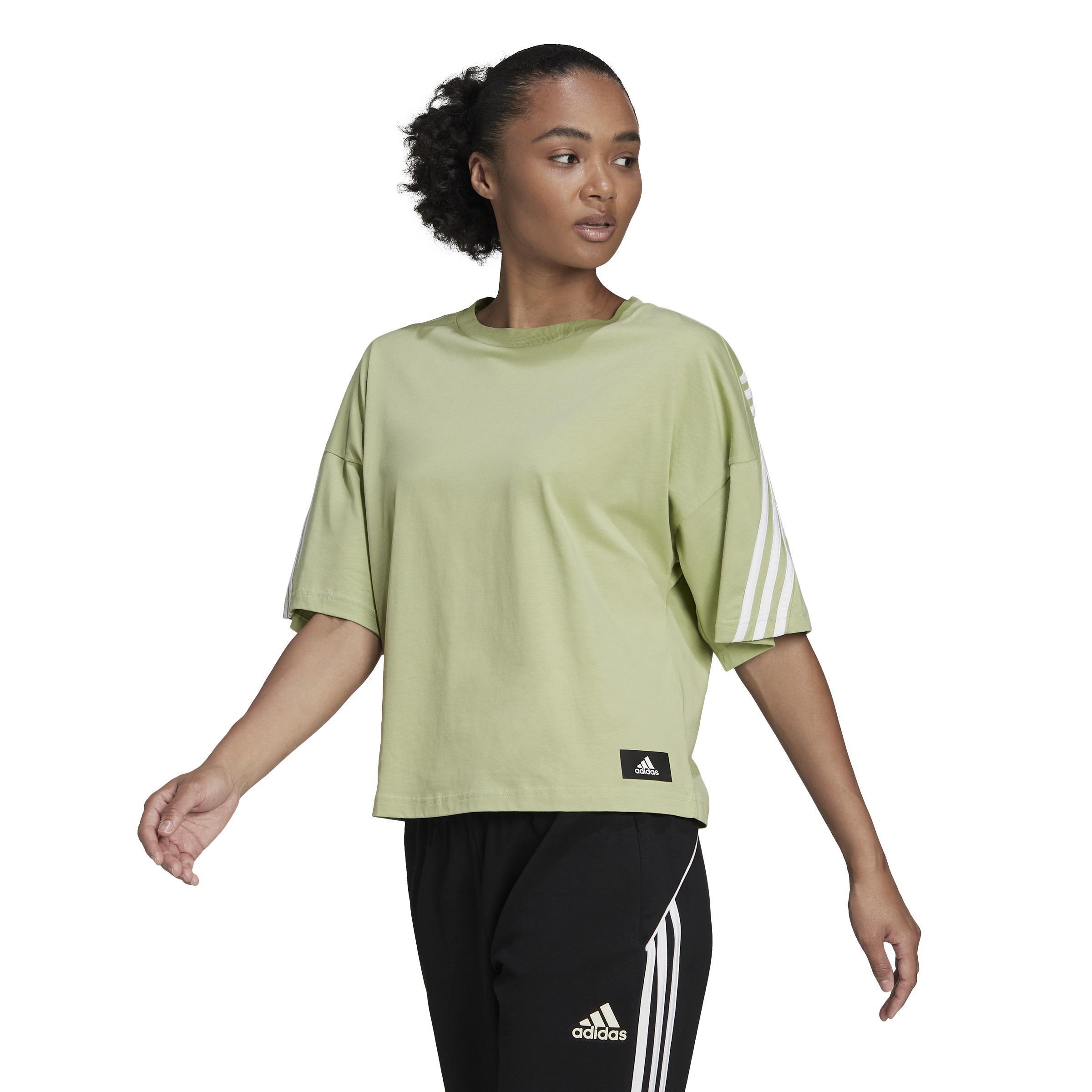 adidas Sportswear Future Icons 3-Stripes T-Shirt, Green, A901_ONE, large image number 10