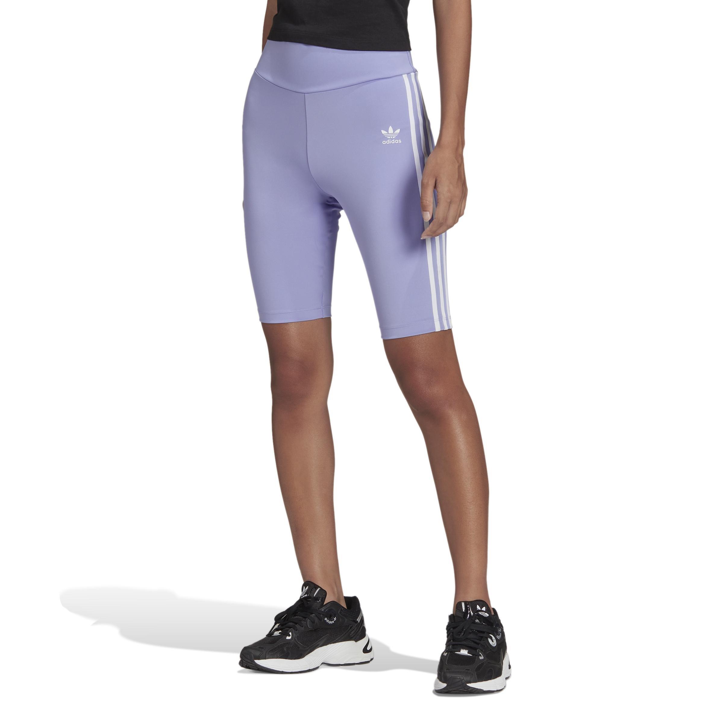 Adicolor Classics Primeblue High-Waisted Short Tights, Purple, A901_ONE, large image number 0