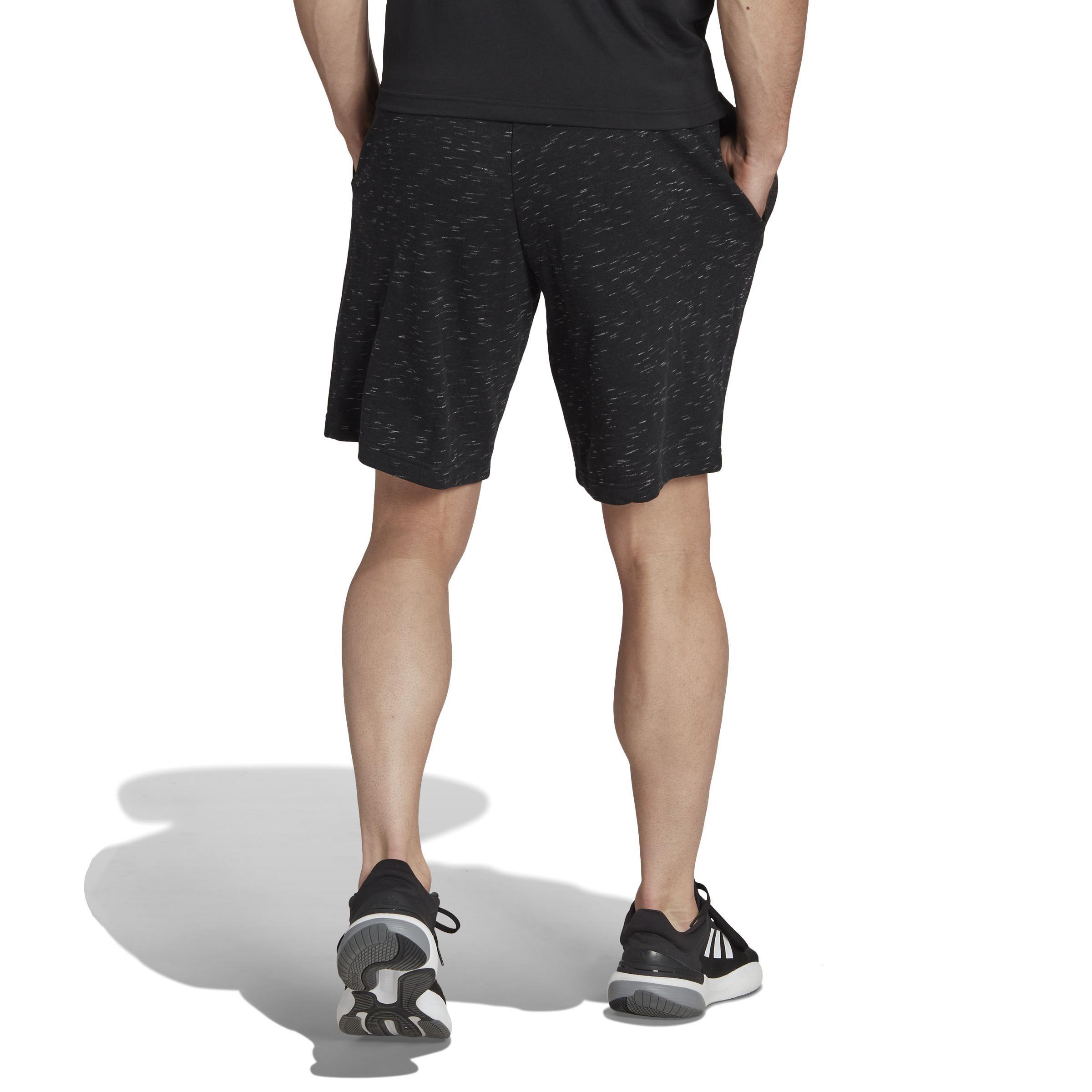 Essentials French Terry M&eacute;lange Shorts, Black, A901_ONE, medium