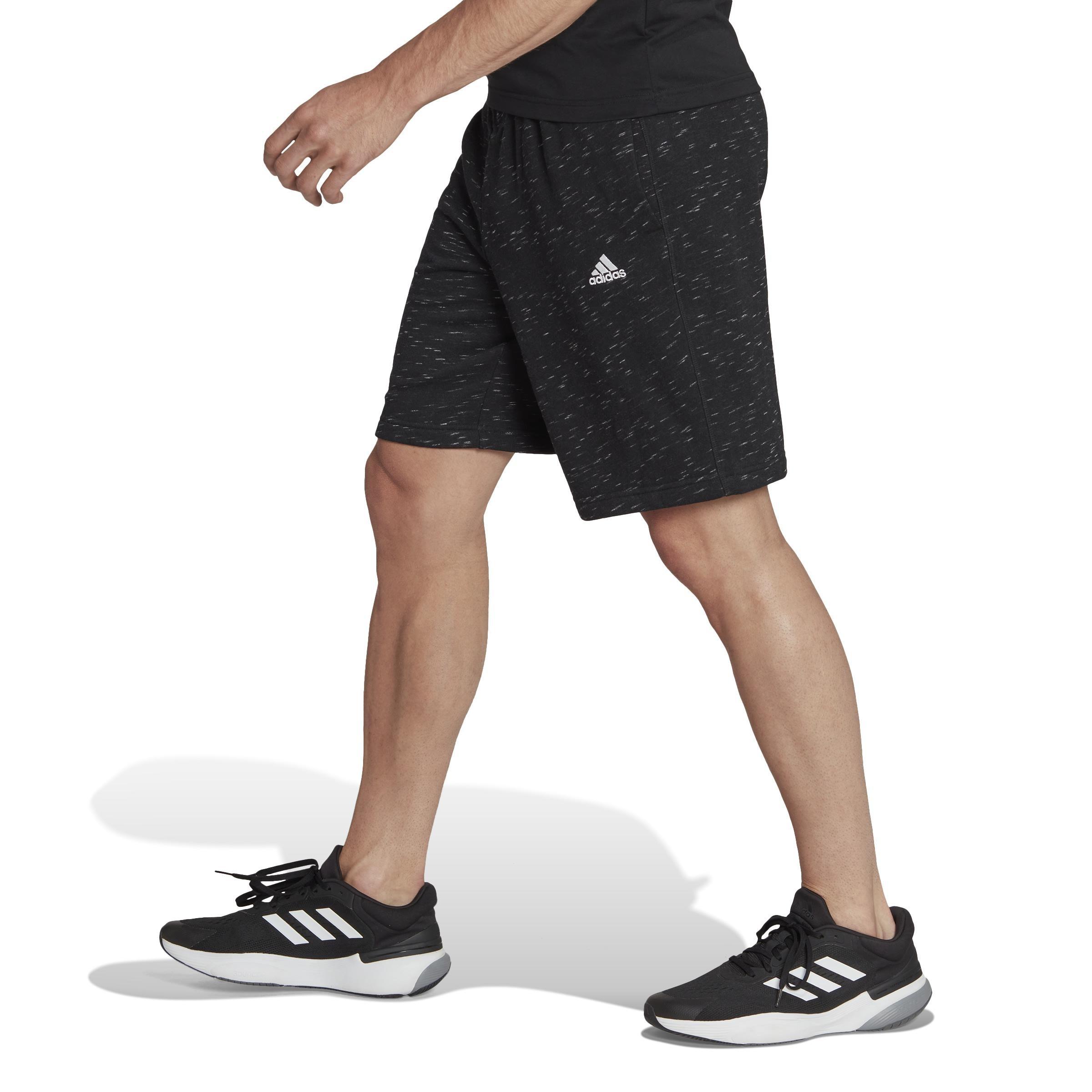 Essentials French Terry M&eacute;lange Shorts, Black, A901_ONE, large image number 12