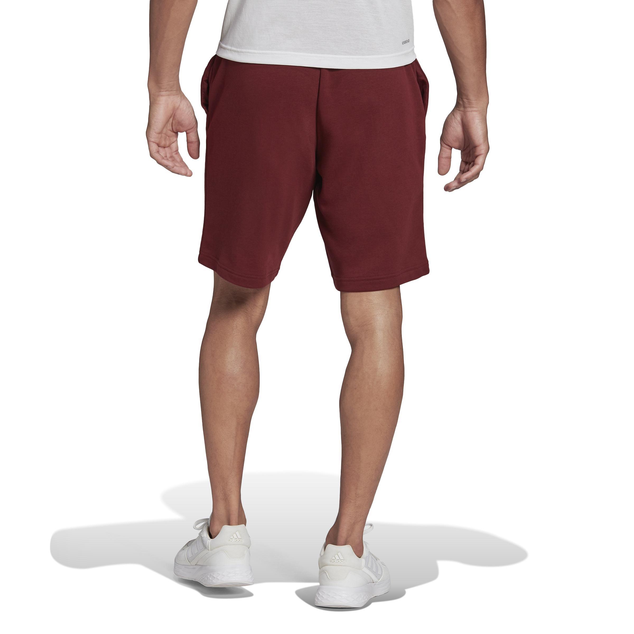 Men Essentials Feelcomfy French Terry Shorts, Red, A901_ONE, large image number 1