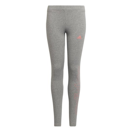 Kids Girls Adidas Essentials Linear Leggings, Grey, A901_ONE, large image number 0