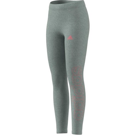Kids Girls Adidas Essentials Linear Leggings, Grey, A901_ONE, large image number 6