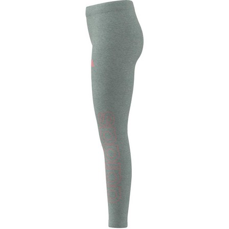 Kids Girls Adidas Essentials Linear Leggings, Grey, A901_ONE, large image number 8
