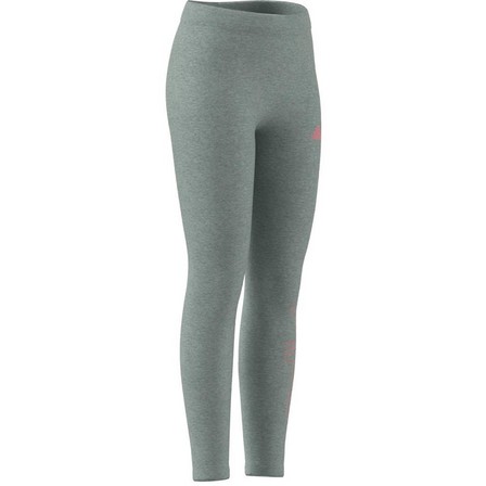 Kids Girls Adidas Essentials Linear Leggings, Grey, A901_ONE, large image number 10