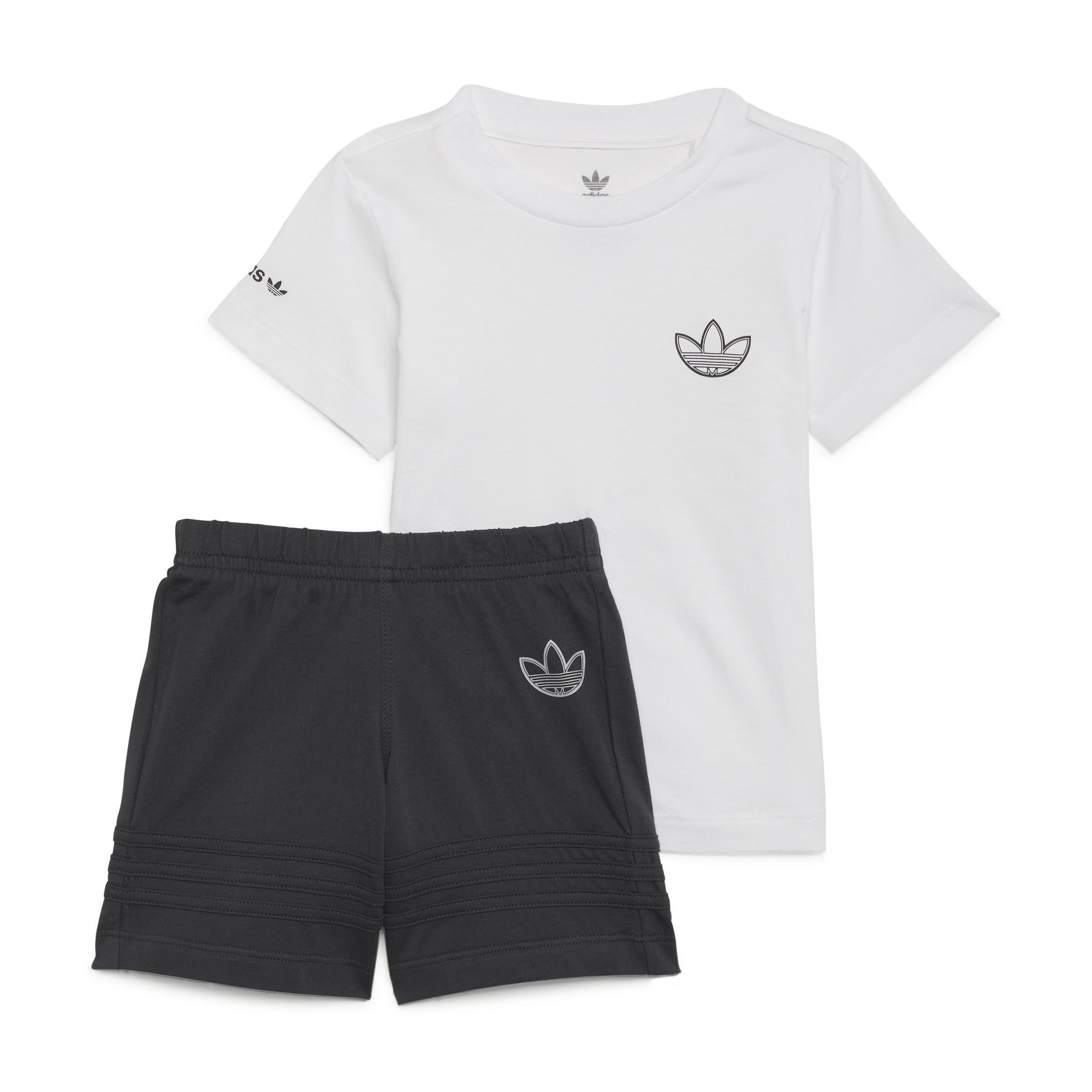 Unisex Kids Sprt Collection Shorts And Tee Set, White, , large image number 0